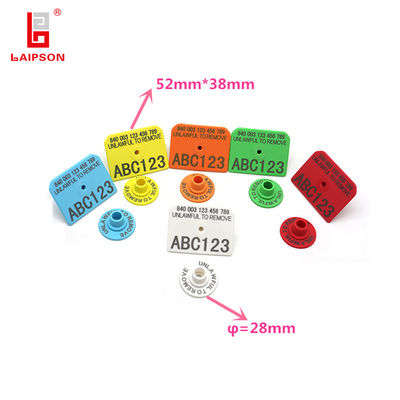 52MM 38MM Rectangular ROHS Animal Identification Tags