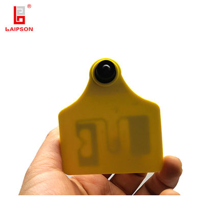 ISO9001 75MM Long Range Tow Pieces UHF RFID Cattle Ear Tags With Closed Head